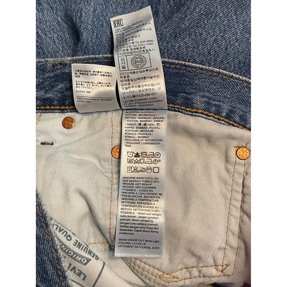 Levis Premium 578 Baggy Jeans 40x30 Blue Med Wash Wide Leg 90s Style See Notes